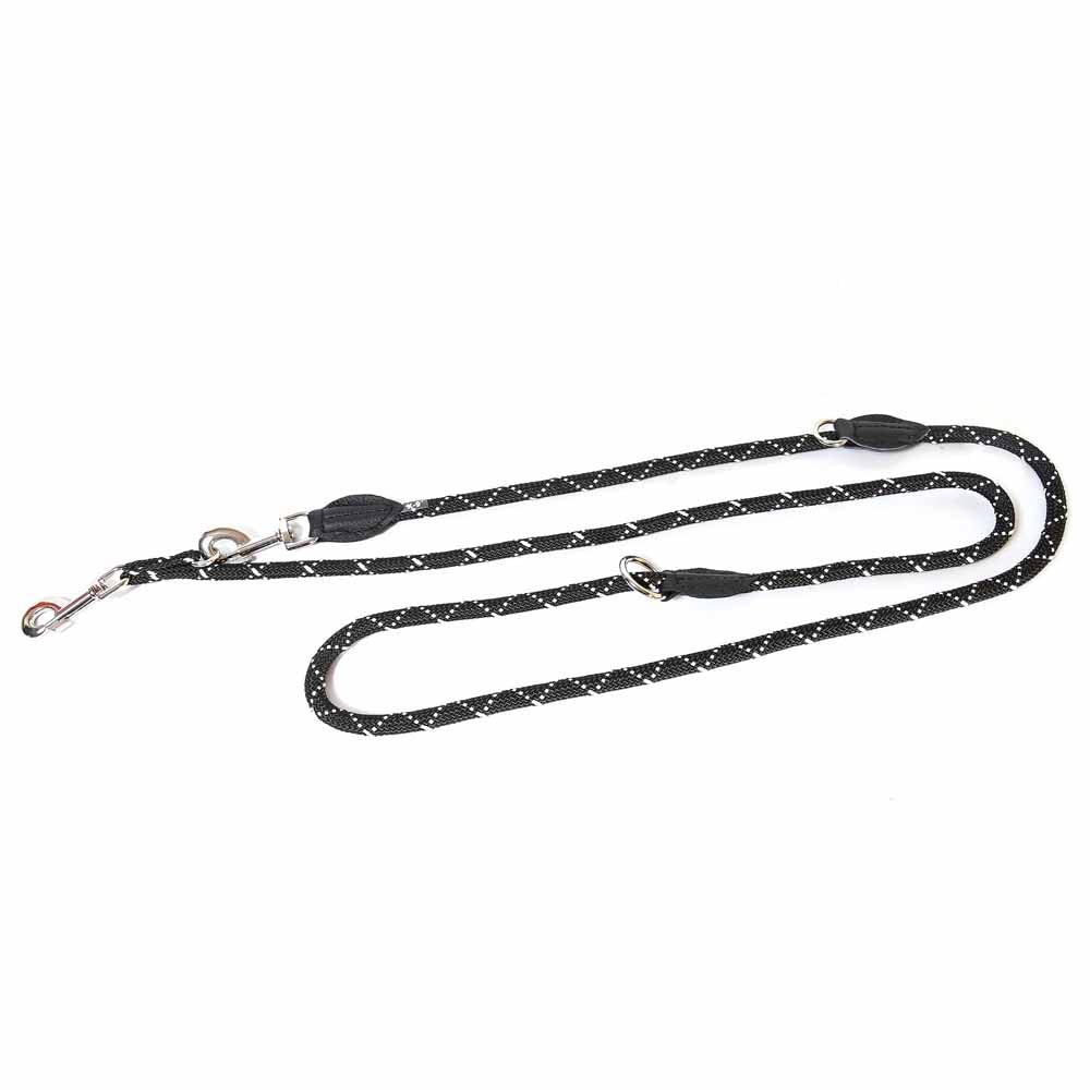 IDC Adjustable Rope Leash, 12 mm x 2,2 m, Fluorescent Black