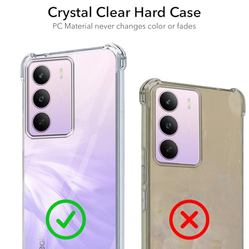 Image of Jkobi Shockproof Crystal-Clear Back Cover for Realme P3 Lite (Anti Yellow Case | Drop & Camera Protection | Hard Polycarbonate)