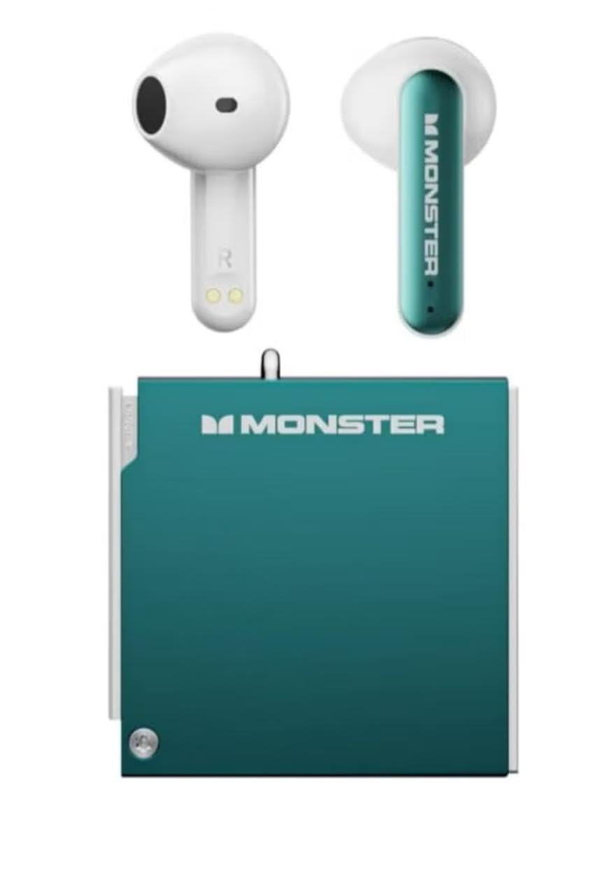 Original Monster XKT17 Gaming Headset TWS Wireless Bluetooth Earphones Sport Earbuds Noise Reduction Low Latency Headphones Mic,green