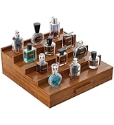 Sueuapp Cologne Organizer for Men,4 Tier Walnut Wood Cologne Stand,Cologne Shelf Display Holder w...
