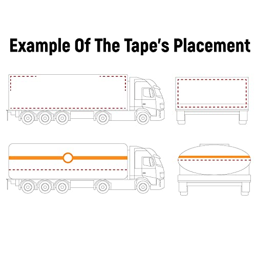 Trailer Reflective Tape Outdoor Dot C2 Reflector Tape 2 Inch X 200 Feet Waterproof White Silver Red Reflective Tape For Cars Trailers Trucks 200 Ft High Visibility Contrast Duct Safety Sticker Strips #TOP7