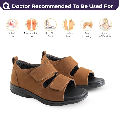 Image of DC2 Bali Fully Adjustable Wide Fit Diabetic Sandals for Men | Diabetic Slippers for Diabetic Feet | Swollen Feet | Neuropathic Feet | Genuine Leather