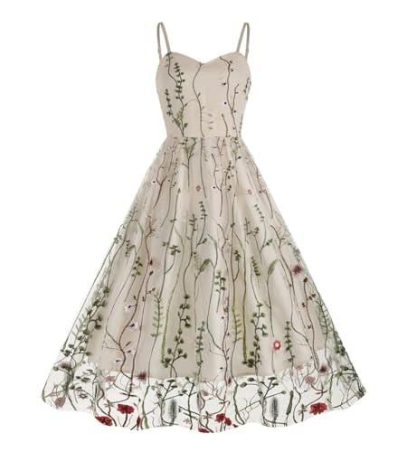 Amazon.com: Spaghetti Strap Vintage Floral Embroidered Mesh