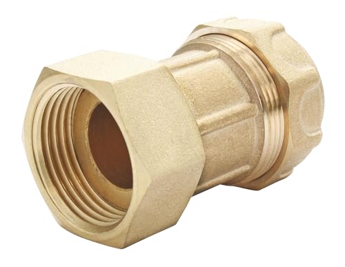SOMATHERM FOR YOU, Raccord laiton droit pour tube PE Ø32, écrou tournant 26/34, serrage extérieur, joint torique EPDM, étanchéité optimale, usage eau potable, pression 20 bars