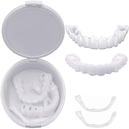 MIAOLAN 5 Pairs Cosmetic Veneers Fake Teeth Veneers Denture Teeth Veneers Comfort Fit Flex Teeth Veneer Cover The Imperfect Teeth for Snap on Instant & Confident Smile at Home 5 Upper and 5 Lower