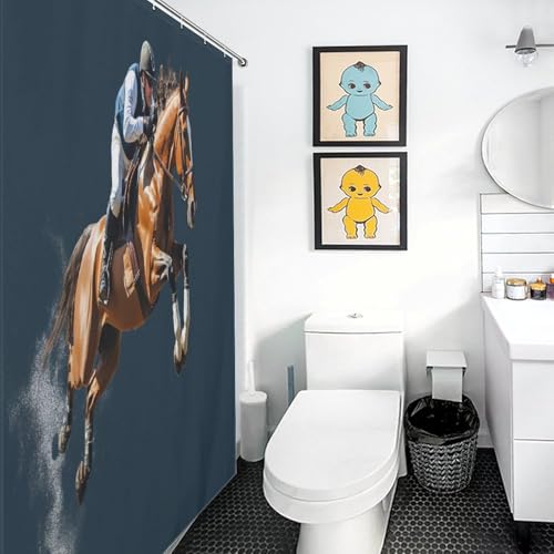 Rideau de douche lavable en tissu polyester imperméable avec crochets