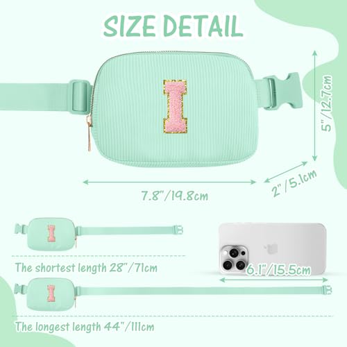 Image of Gitus 10 11 12 13 14 15 16 Year Old Girl Gifts Personalized Birthday Gifts for Women Daughter Sister Her Initial Belt Bag Fanny Pack Crossbody Bags for Teen Girl Gifts Trendy Stuff (Mint Green-I)