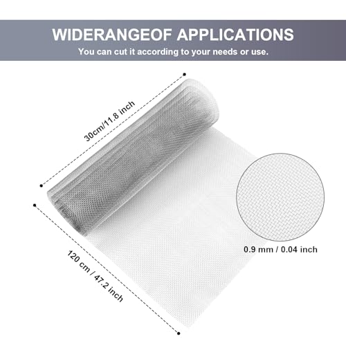Drahtgitter edelstahl 30 x 120cm, fliegengitter edelstahl, Drahtgeflecht Feinmaschig, wühlmausgitter, Verhindert Mäuse, Insekten, Schlangen – Robustes Edelstahl Drahtgitter