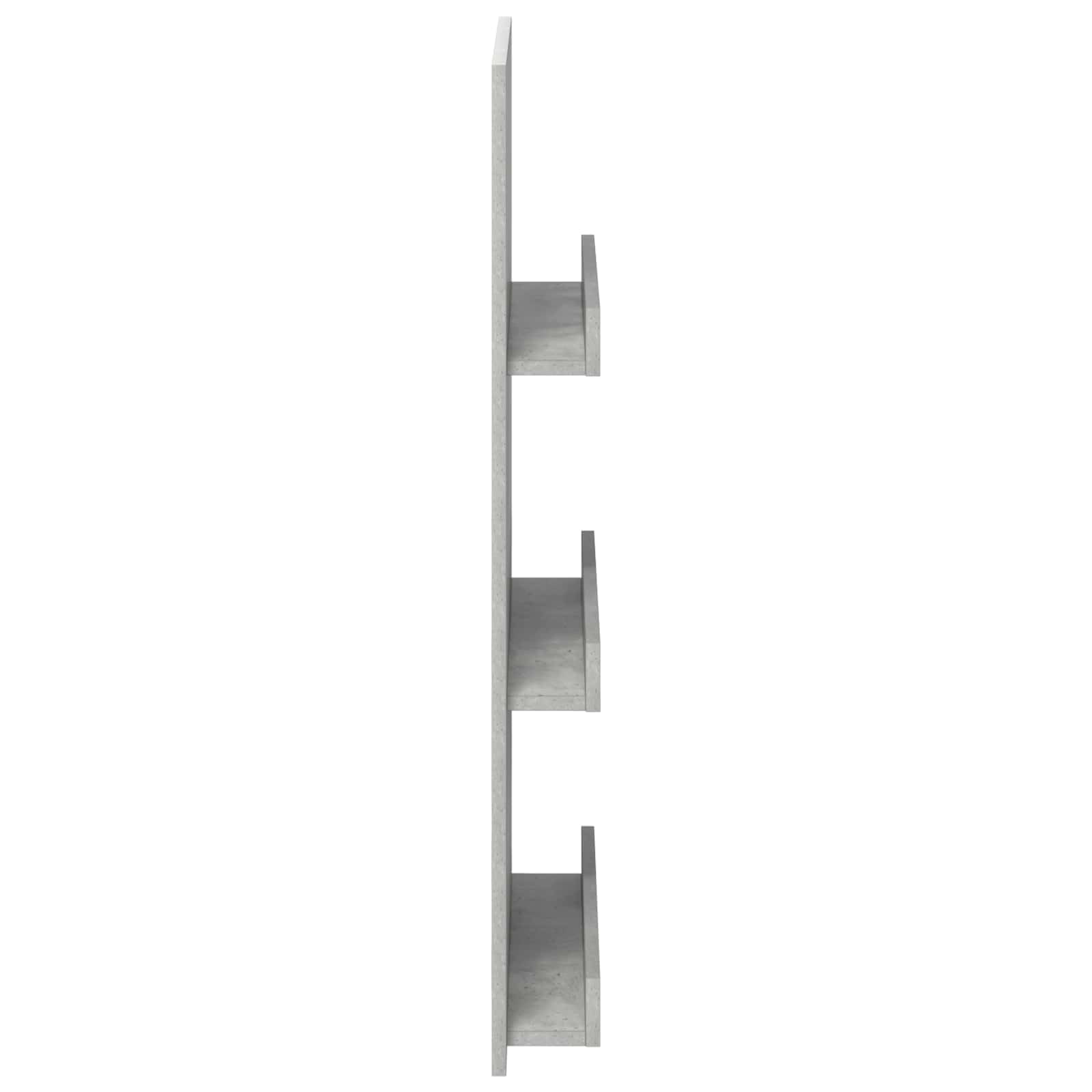 Magazinregal Beton Grau 51 x 11 x 102 cm Holzwerkstoff Zeitschriftenständer für Bücher und Zeitschriften mit schlankem Design zur Büroorganisation