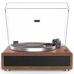 Platine Vinyle avec Haut-Parleurs Intégrés Bluetooth Vinyles Tourne Disque à Courroie Arrêt Automatique 33/45 Tours Sortie RCA Entrée AUX - Les Beatles, Paul McCartney, John Lennon, RIngo Starr, George Harrison