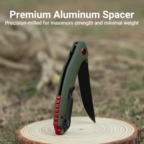 Image of CJRB Gobi Tactical Knife, Small Folding Pocket Knife with AR-RPM9 Steel Blade and G10 Handle for Men Outdoor, Survival, Hunting, Camping Green(J1906B)