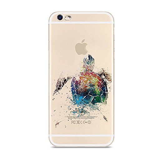 iPhone 6 Plus 6S Plus Case,Cute Animal Pattern Printed Soft TPU Silicone Protective Skin Ultra Slim & Clear with Unique Painted Design Color Printing Gift Cover for 6/6s Plus ,sea turtle
