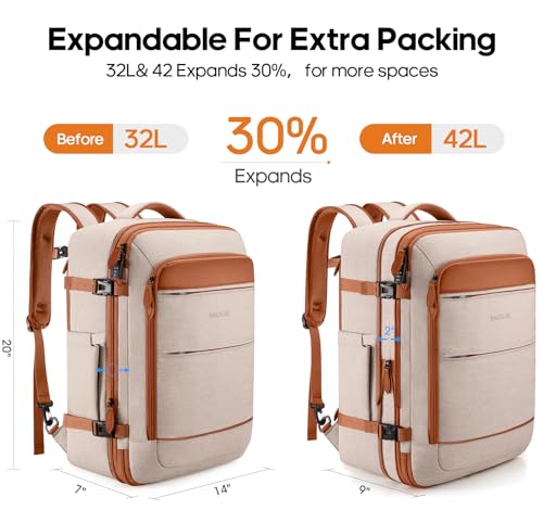 Mochila de viaje Bagsure 42L con puerto USB y compartimentos miniatura 2