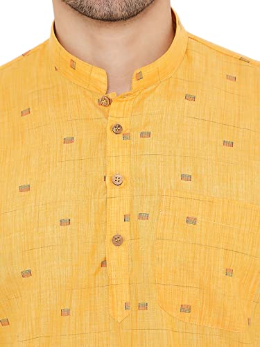 Image of Maharaja Linen Regular Short Kurta with Ful Sleeves for Men