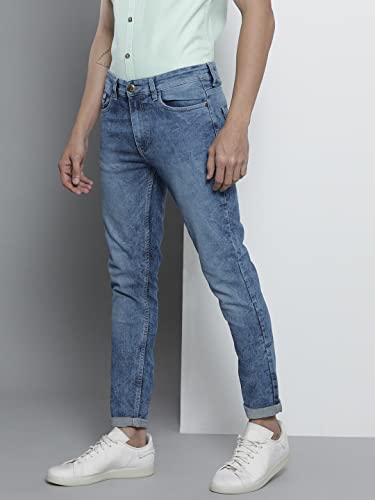 Image of The Indian Garage Co Men Slim Fit Solid Mid-Rise Stretchable Jeans