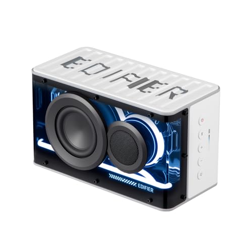 EDIFIER QD25 小型 ワイヤレス スピーカー ポータブルスピーカー Bluetooth 6.0 25W出力 15時間連続再生 ステレオペアリング機能 マルチポイント接続 USB-C接続 Hi-Res RGBライト イコライザー作成 アプリ対応 コ