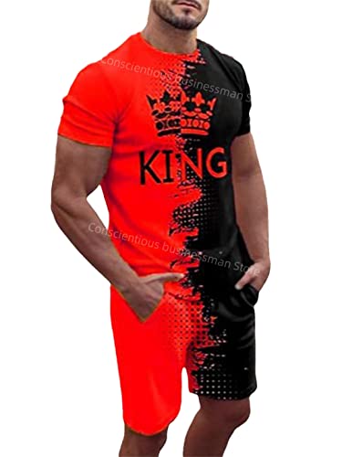 Ensemble de survêtement pour homme t-shirt et short imprimé 3D 121 L