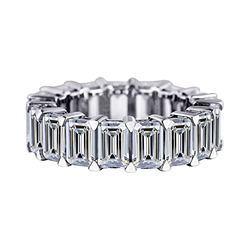 Bague d'éternité en argent 6 carats Michooyel en oxyde de zirconium pour femme