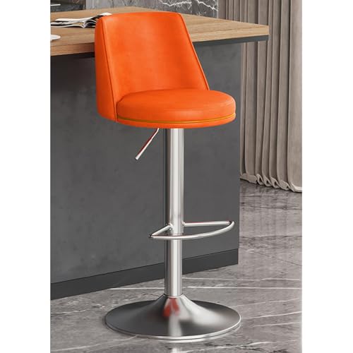 カウンターよう椅子 回転式 カウンターチェア/ハイチェア 〔レッド〕 幅52cm 円形 昇降