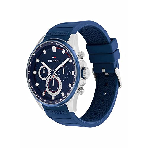 Tommy Hilfiger Mens 45 mm Max Blue Dial Silicone Analog Watch (WTOTH1791970) - Image 2