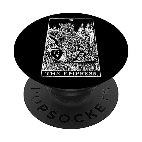 Tarot Card The Empress PopSockets Swappable PopGrip, Black