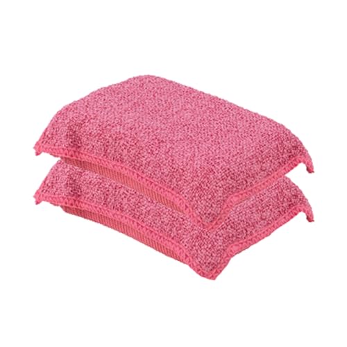 Image of Miracle Microfiber Scrubbing Sponge, Red Extra Scrubbing Power Sponge for Kitchen, Sink, Pot, Pan and Dish Washing, Super Absorbent and Rapid Drying 2-Pack