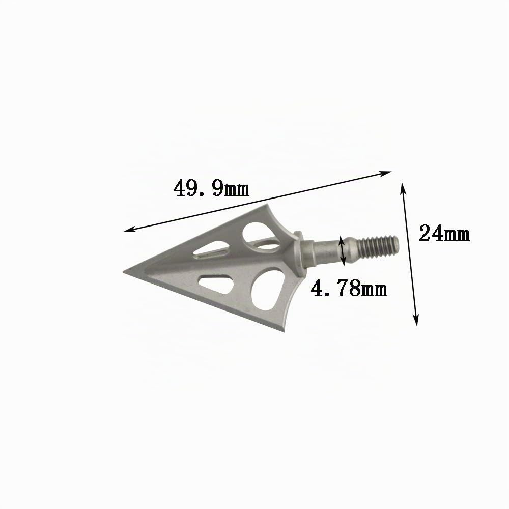 6 pièces 3 Lames Fixes Pointes de flèche 106 Grain Broadheads de tir à l'arc Chasse Arrow Heads Boulons pour arbalète et Arc à poulies