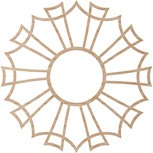 Image of Ekena Millwork 36 inchOD x 12 5 /8 inchID x 3 /8 inchT Augustus Wood Fretwork Pierced Ceiling Medallion, Alder