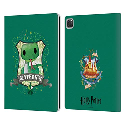 Head Case Designs Officially Licensed Harry Potter Slytherin Deathly Hallows II Leather Wallet Case Compatible with Apple iPad Pro 12.9 2020/2021/2022