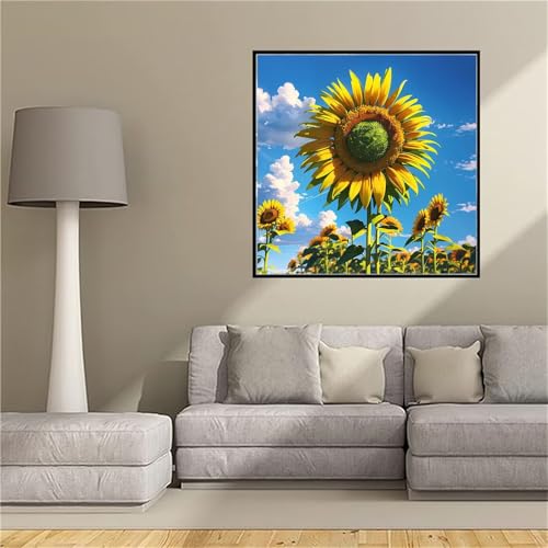 Peinture Diamant Adulte Strass Brillants Kit Grand Format 75x75cm Tournesol 5D