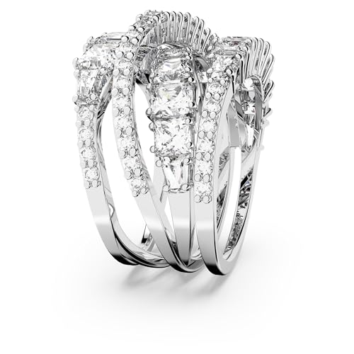 Swarovski Hypberola Ring, Mixed Cuts, Clear, Rhodium Finish3