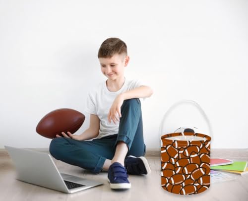 Image of Football Bucket,Kids Basket, Small Gift Basket with Handles for Kids Room Decor.Toy Bucket.(Football)