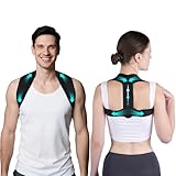 Posturace Posture Corrector for Women & Men - Adjustable Upper Back Brace Straightener Suitable for Lumbar, Shoulder, Neck, Scoliosis, Providing Comfortable Elastic Support and Pain Relief (1, Black)