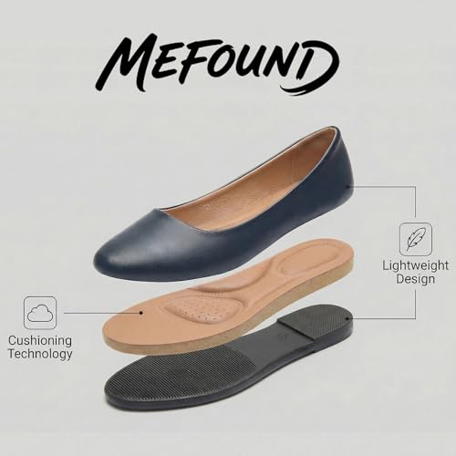 Image of Women's Ballet Flats Shoes Dress Slip on Shoes | PU Leather Teacher Business Casual Loafers Non Slip Low Heel Dressy