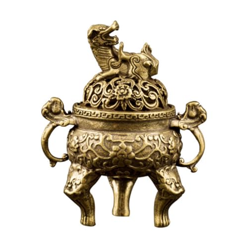 KESYOO 麒麟香炉 真鍮製 独特模様の卓上香炉飾り お香焚きリラックス用コンパクト装飾品 伝統工芸品 向け