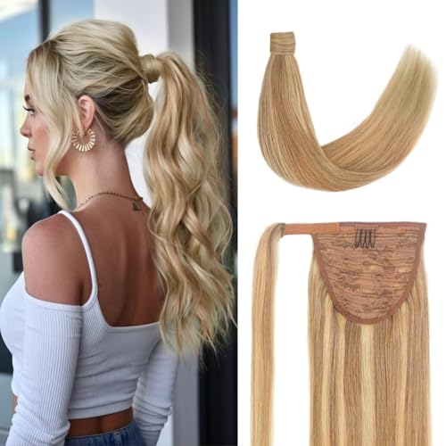 20 Inch Human Hair Ponytail 80g Long Wrap Around Ponytail
