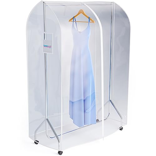 Hangerworld Funda 117cm para Perchero Cubierta para Burro Plástico Transparente Protege del Polvo