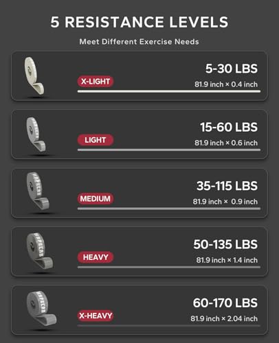 HAPBEAR Resistance Band Set of 5, Pull Up Assistance Bands, Long Power Workout Rubber Bands with Door Anchor, Strength Heavy Duty Exercise Bands for Powerlifting Stretching Fitness Training - Image 3