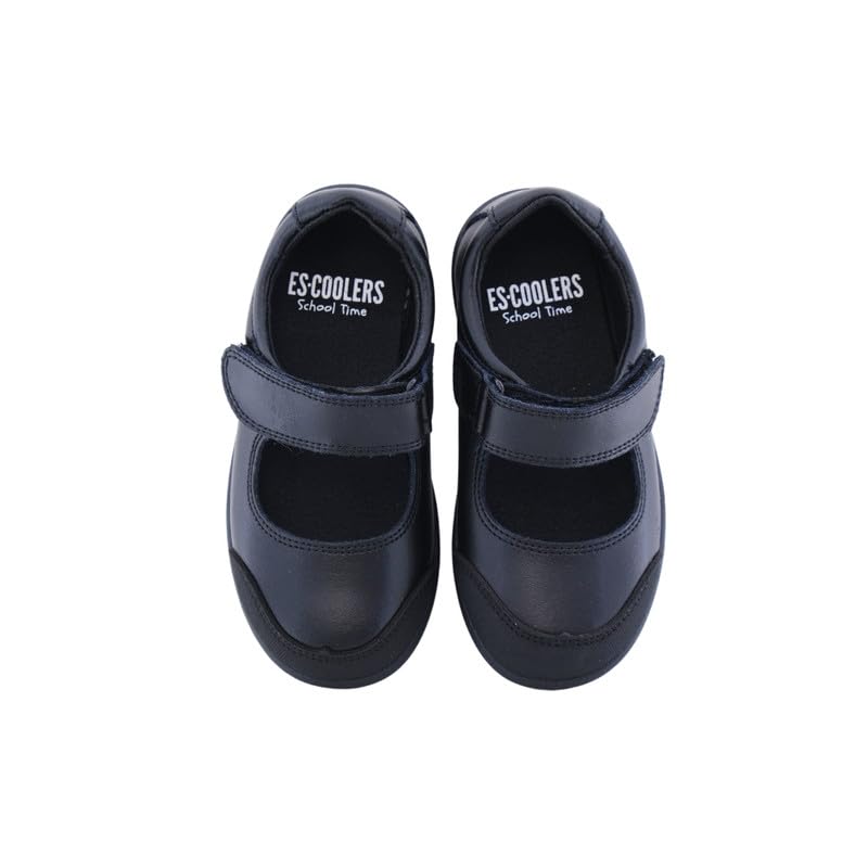 escoolers Zapato Colegial Merceditas de Piel para Niñas de Fácil Apertura con Velcro - Muy cómodos - Made in Spain.