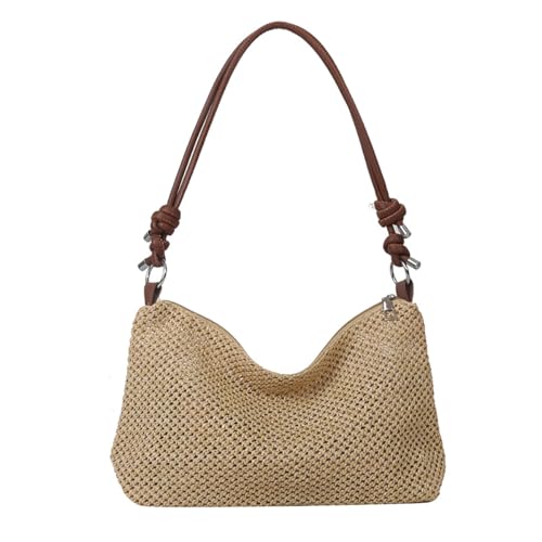 Retro Straw Tote Bag for Women, Shoulder Bag Handbag for Swimming Pools Vacations Beach Essentials