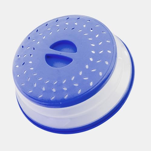 Image of Collapsible Microwave Splatter Cover, Microwave Plate Cover With Steam Vent(10.5 IN,Purple-blue)
