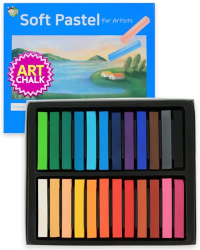 HA SHI Soft Chalk Pastels, 24 Assorted Colors, Soft Art Supplies for Artists, Professional Drawing Media, Stick Pastel for Advanced Users, DIY Beauty Nail Art, Pan Chalk Pastels