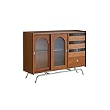 Aparador Cocina Mueble Auxiliar de Bar Madera Maciza Retro 120 x 40 100 cm, Ideal for Colocar cafetera en la Cocina o Sala Estar Bufetera Mueble(120x40x100cm)