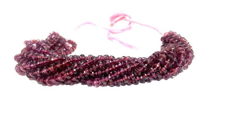 Perles en rhodolite naturelle de 4mm pour fabrication de bijoux colliers