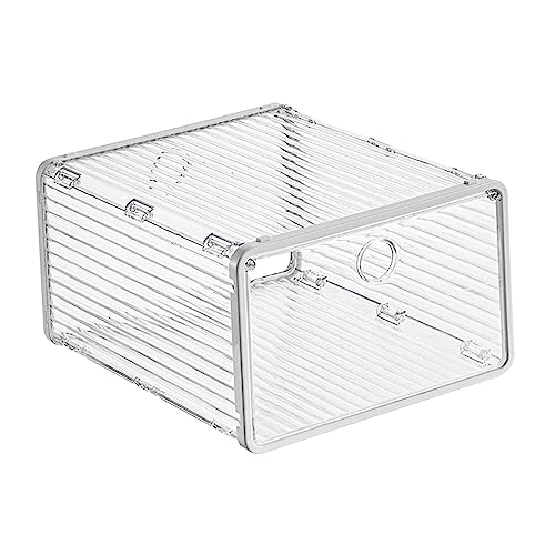 Scatola di immagazzinaggio di scarpe Vetrina Organizzatore di scarpe Contenitore trasparente Scarpiera per armadio, Bianco