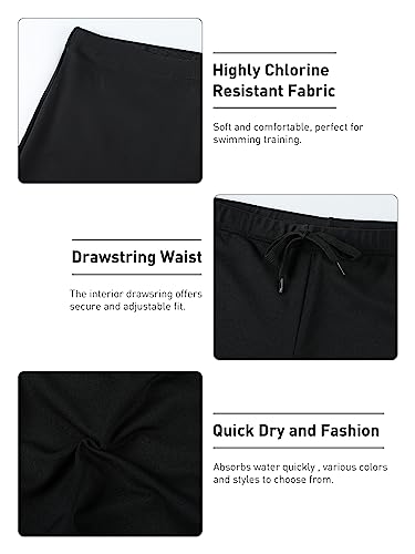 Image of Men's Square Leg Swimming Jammer Shorts UPF50+,Men Swimsuit Swim Jammers Fabric Shape Retention
