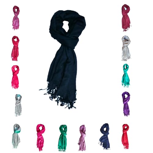 Catálogo de Pashminas para Mujer los 10 mejores. 42 Paquete de 24 Pashminas chalinas bufanda chal Mayoreo para negocio, regalos, bodas, fiestas XV años