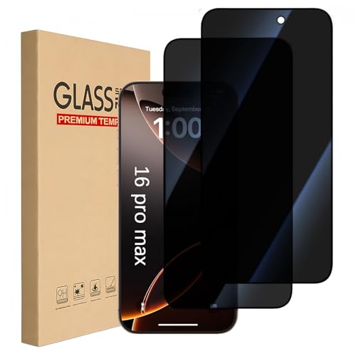 MuSylonz [2Pack] for iPhone 16 Pro Max Privacy Screen Protector 6.9inch 9H+ Anti-Spy Tempered Glass Film for iPhone 16 Pro Max Screen Protector Privacy