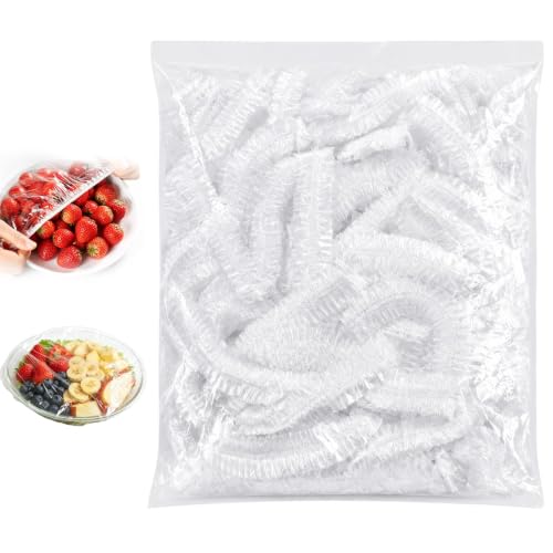 Lot de 500 Unités Charlotte Alimentaire, Film Étirable Élastique en Plastique Extensible Maximale 40 cm, pour Bols Assiettes et Récipients Conservation des Aliments