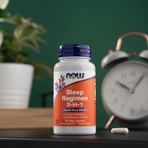 NOW Foods Supplements, Sleep Regimen 3-In-1, With Melatonin, 5-HTP and L-Theanine, Restful Sleep Blend*, 90 Veg Capsules - Image 7